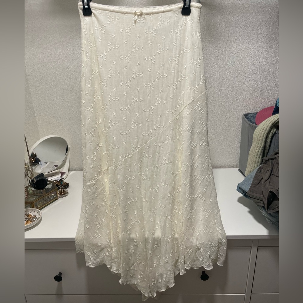 Full Tilt Cream Floral Lace Maxi Skirt